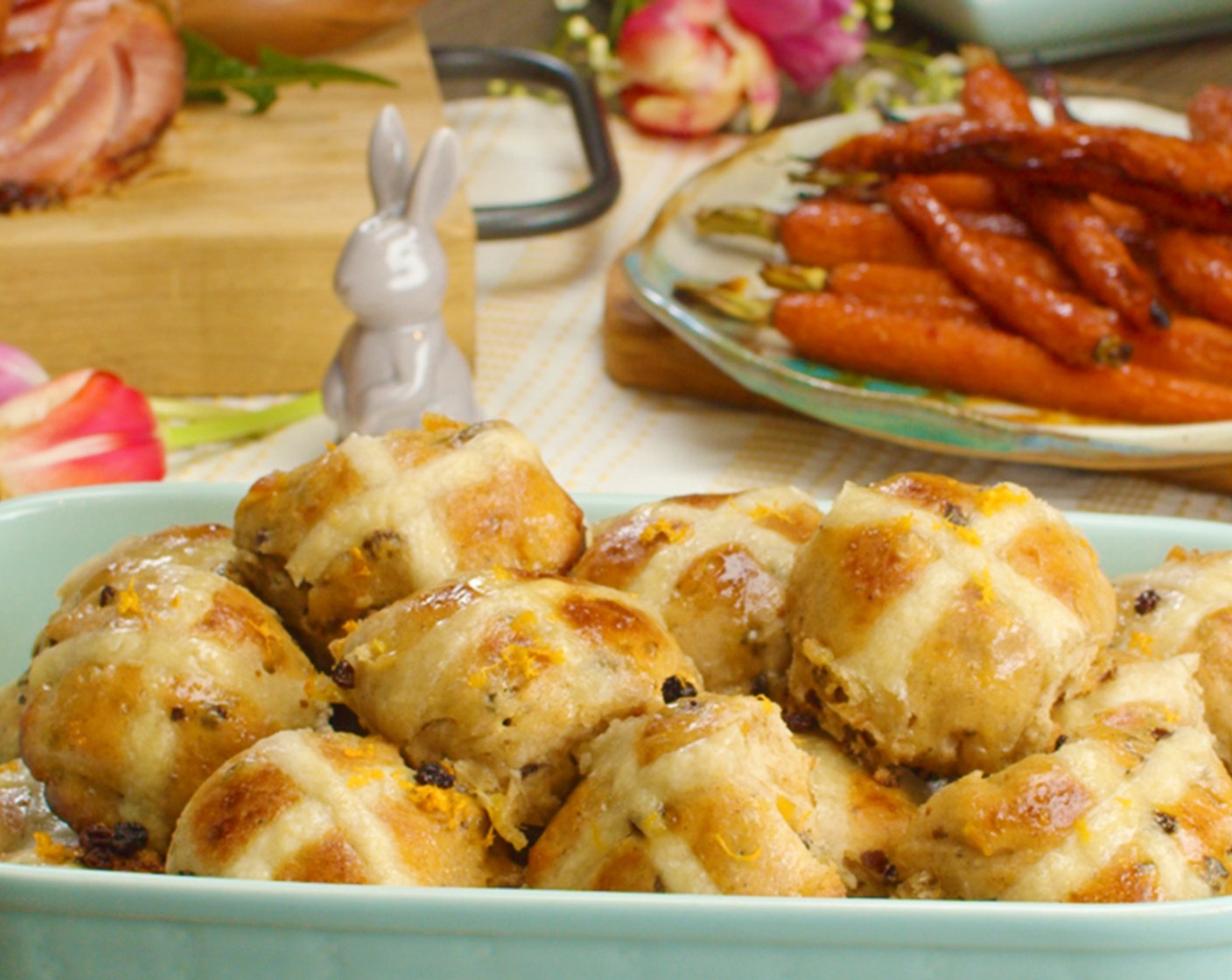 Easter Hot Cross Buns with Cara Cara Jam