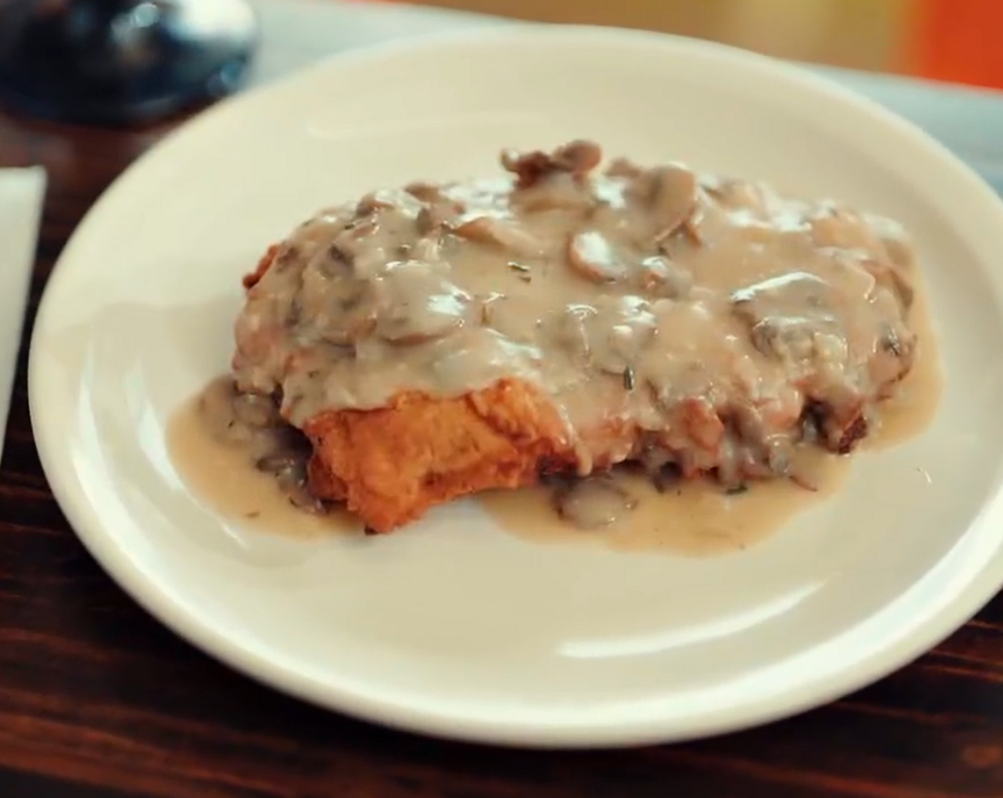 Mrs. White’s Chicken-Fried Steak with Mushroom Gravy