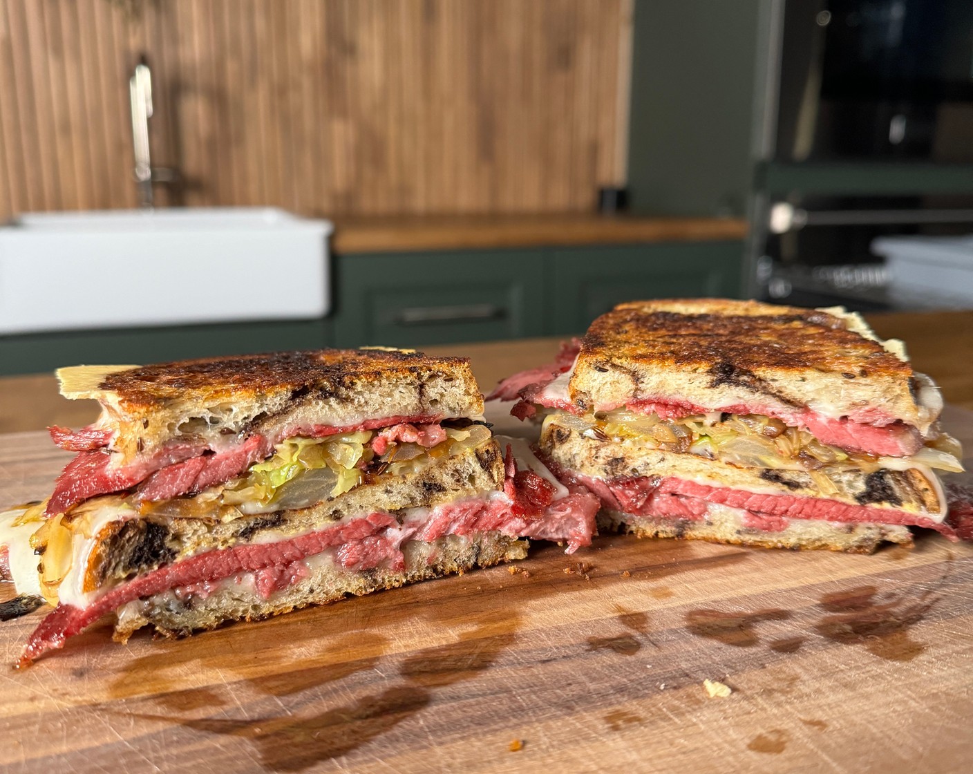 Corned Beef and Cabbage Grilled Cheese
