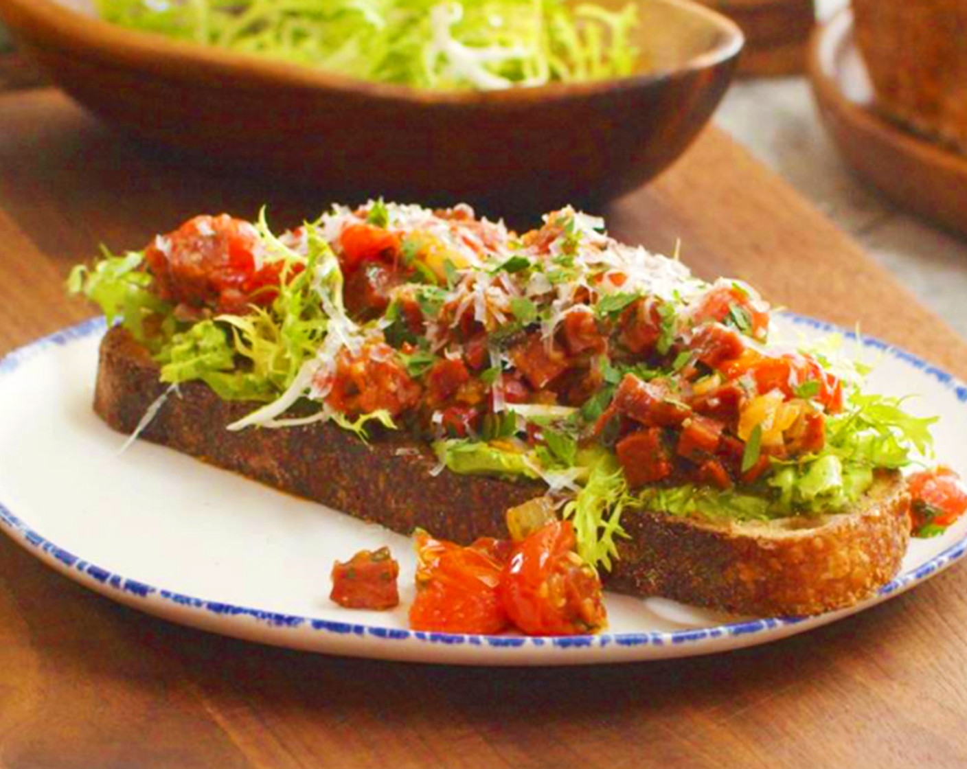 Spanish-Style Avocado Toast with Chorizo & Tomatoes