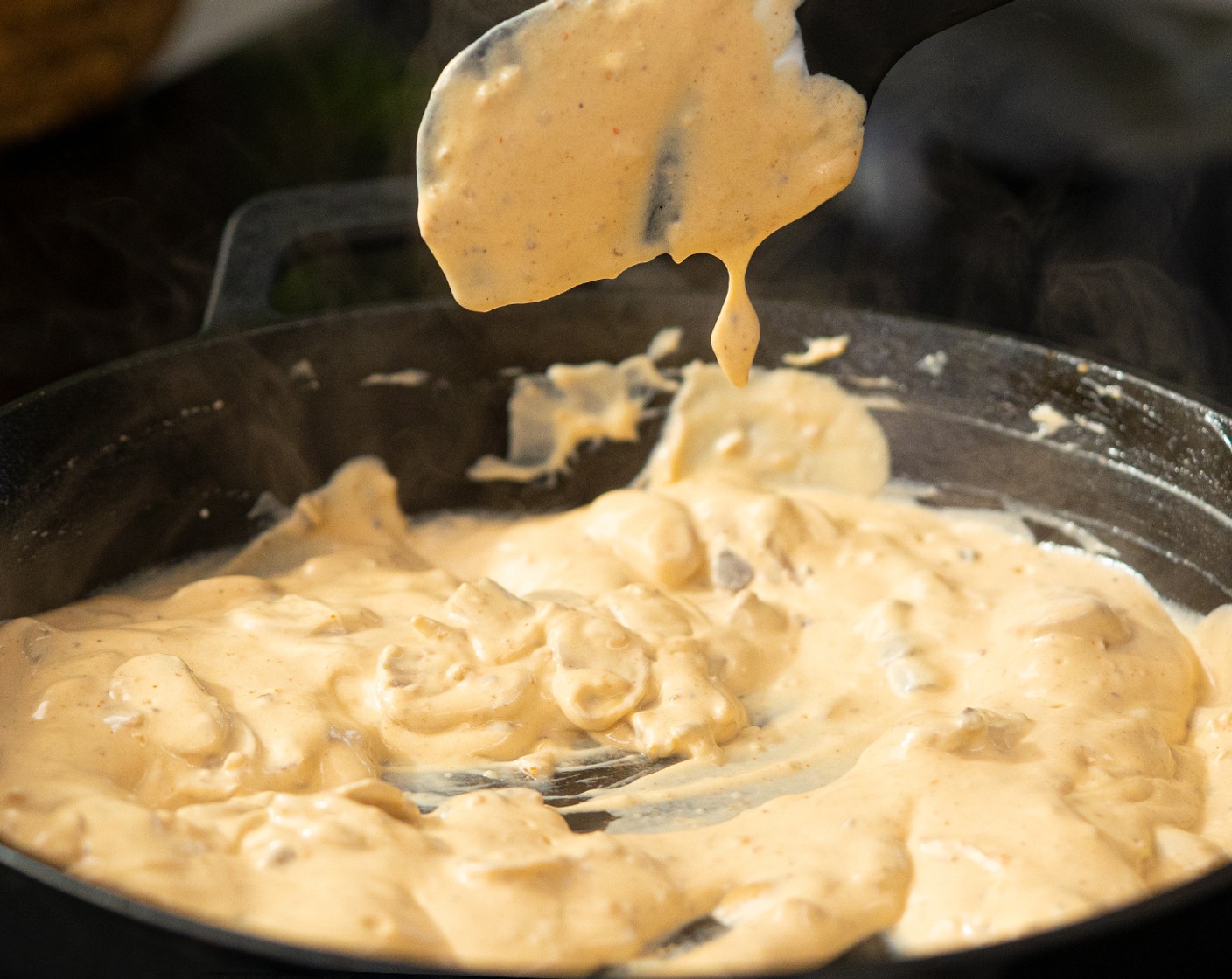 step 4 Add Cream of Mushroom Soup (1/2 can), Sour Cream (1/2 cup), Heavy Cream (4 Tbsp), Dijon Mustard (1 Tbsp), Tomato Paste (1 tsp), Water (4 Tbsp) and pepper. Cook for 2-3 minutes.