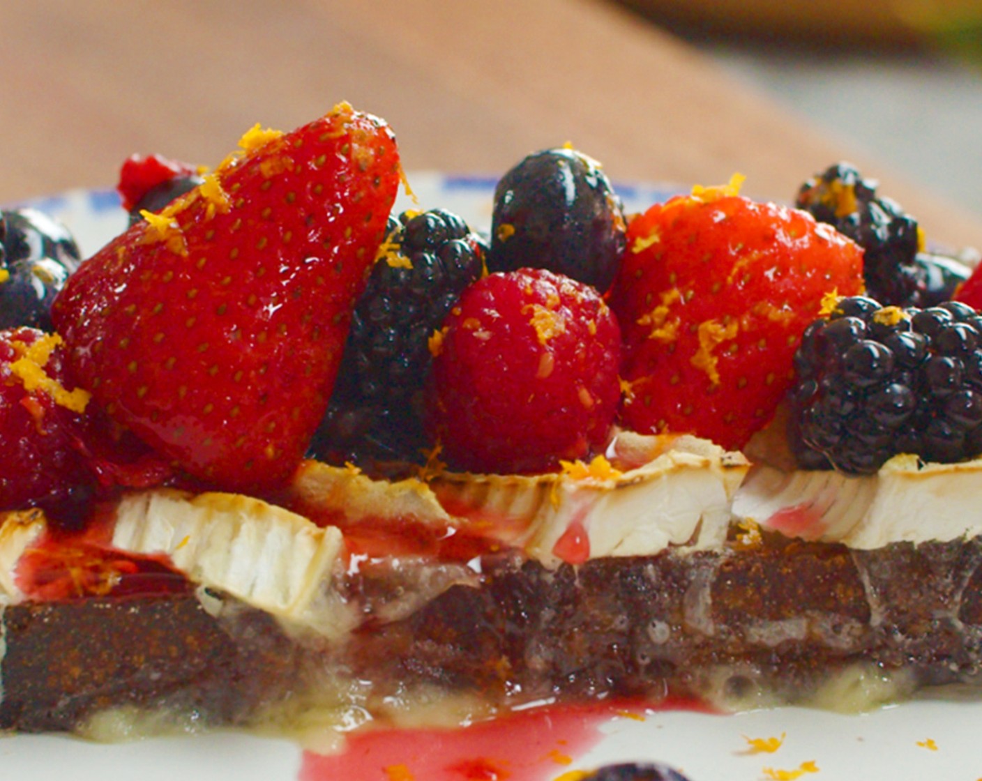 Melted Brie Toast with Macerated Berries